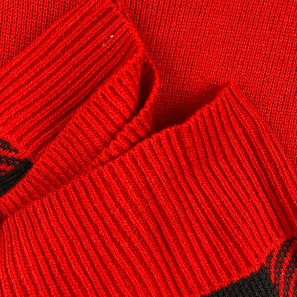 TOMMY HILFIGER HOLIDAY PLAID ACRYLIC SWEATER DRESS WOMENS Size LARGE RED BLACK - Picture 4 of 11